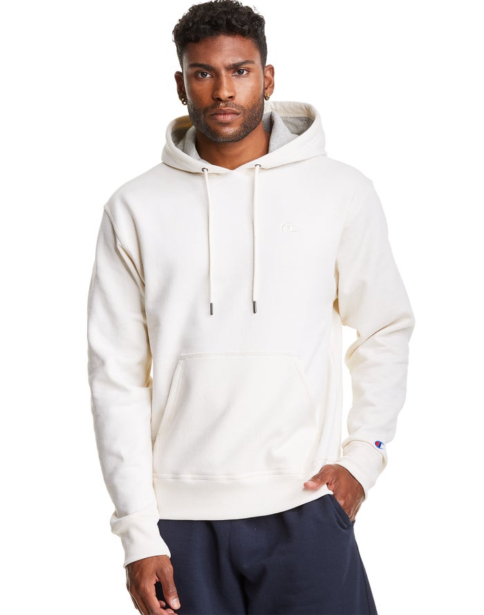 Champion Hoodie Heren - Wit - Powerblend Fleece C Logo ( 536049-ZPQ )